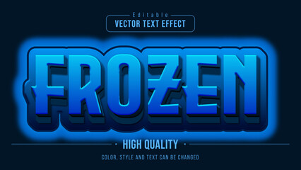 frozen blue editable text effect