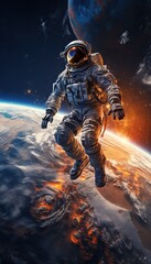 Fototapeta premium astronaut on the moon