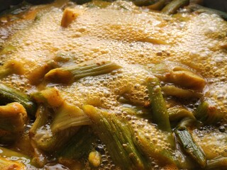 Cooking Stolon of taro stew