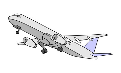 line art color of the plane vector illustration