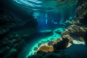 coral reef in sea