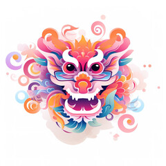 Lion head vector illustration. Chinese New Year of the Pig. AI Generative