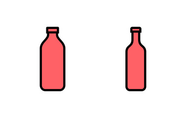 Bottle icon set illustration. bottle sign and symbol