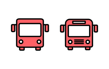 Bus icon set illustration. bus sign and symbol. transport symbol