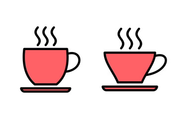 coffee cup icon set illustration. cup a coffee sign and symbol
