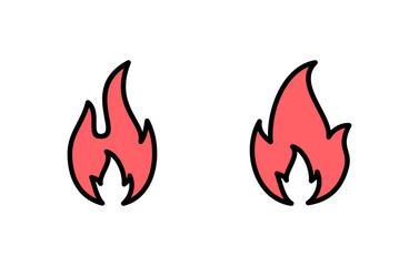 Fire icon set illustration. fire sign and symbol