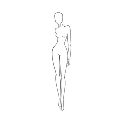 Woman dummy for fashion collection. Standing female figure for fashion designs. Vector illustration isolated in white background