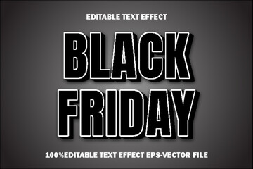 Obraz premium Black Friday Editable Text Effect 3D Emboss Gradient Style