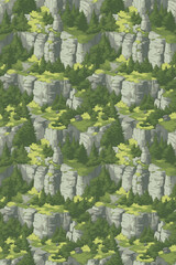 Perfectly Seamless Abstract Mountain Pattern