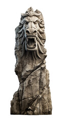 Horse Statue Rock pillar made from stone in png format, transparent background