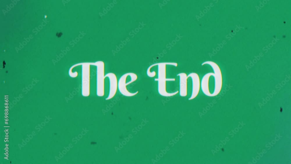 Poster the end text message on green screen