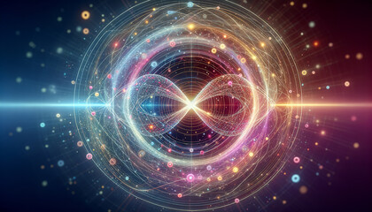 Fototapeta premium Quantum Internet: Futuristic Design with Harmonious Gradients and Connectivity Metaphor