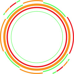 Abstract Circle Border Retro Style 80s-90s, Vector Illustration