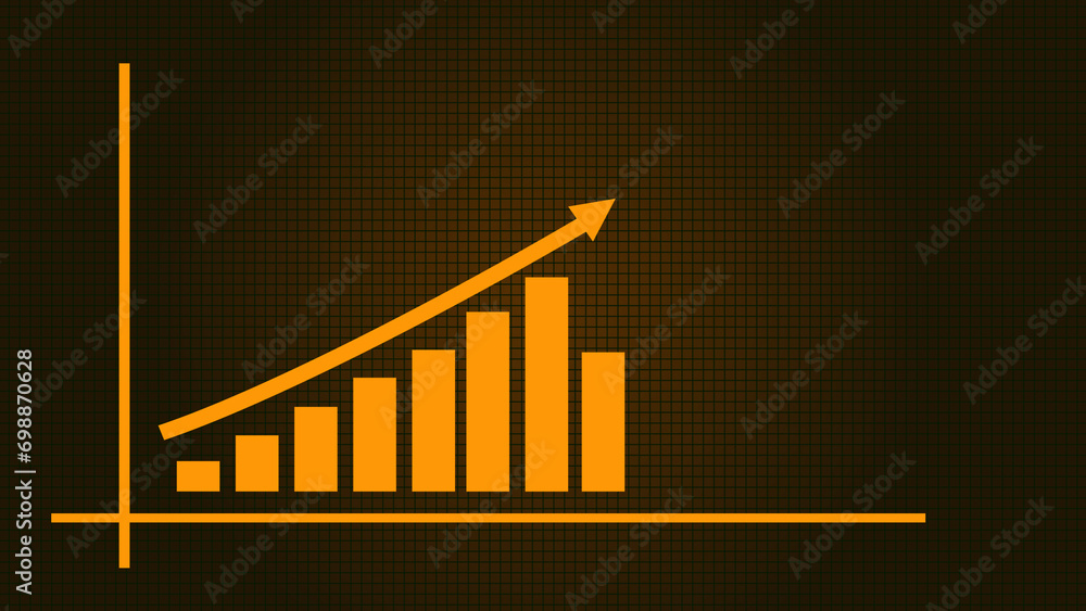 Aufkleber business growth and business success globing graph presentation. abstract business growth graph back