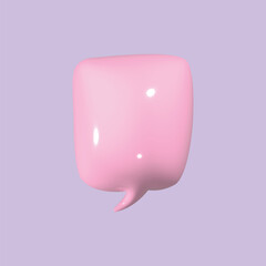 Trendy speech bubbles concept. Emoji character. Realistic 3d object cartoon style. Vector colorful illustration.