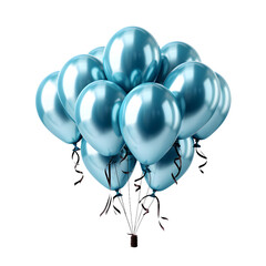 blue balloons isolated on transparent or white background