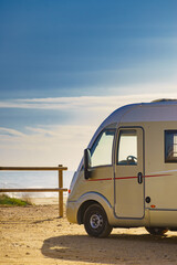 Rv motor home camping on beach