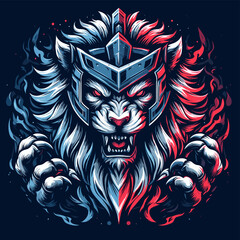 tshirt artwork lion warrior