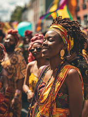 A Vibrant Street Parade Celebrating Black History Month Showcasing Diverse African African-American And Black Communities