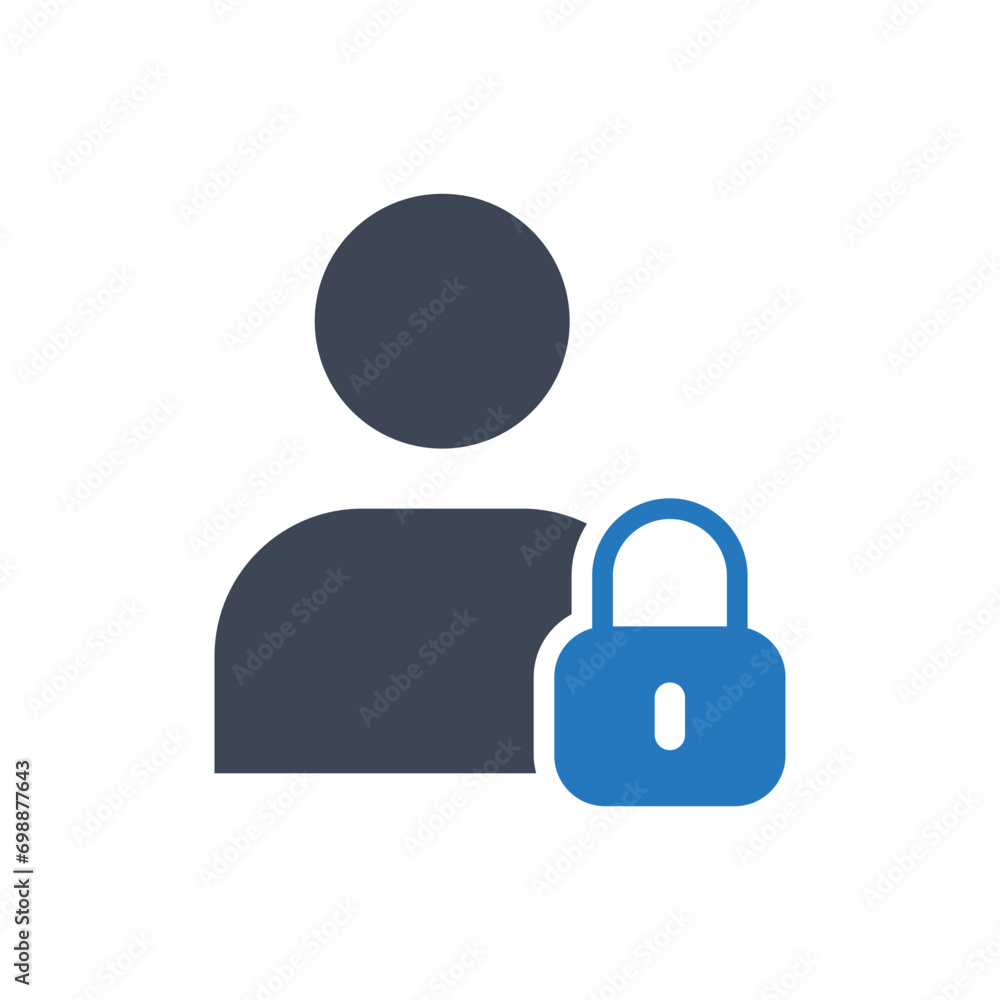 Sticker User account lock vector icon