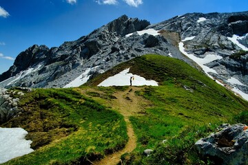 A beautiful landscape of Austrian mountains during summer time.