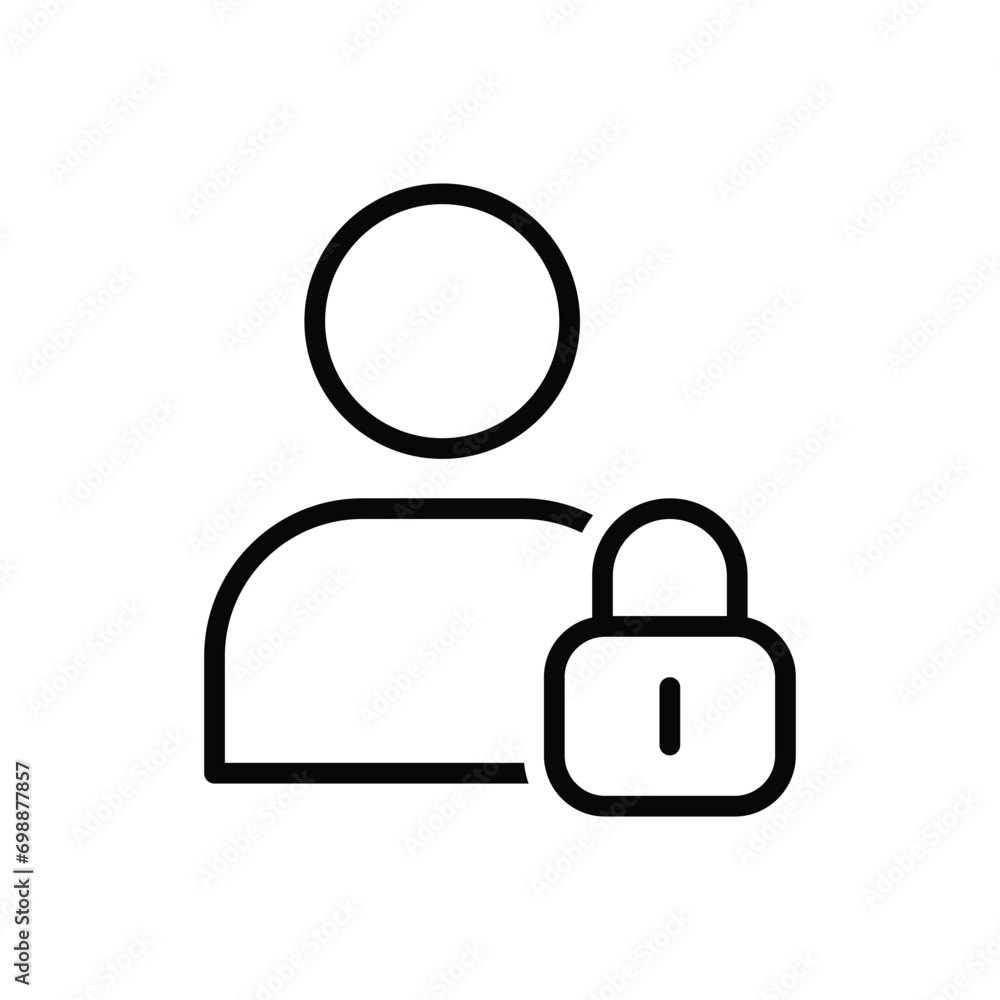 Sticker user account lock vector icon