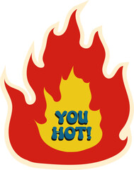 fire sticker vector illustration
