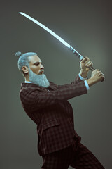 man with sword
