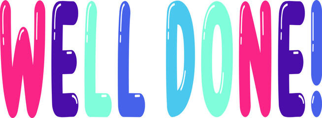 colored lettering sticker vector illustration