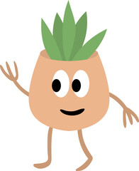 decorative plants cartoon character vector illustration