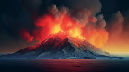 A volcano at the South Pole,generative ai