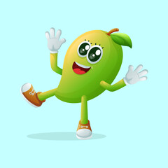 Cute manggo character smiling with a happy expression