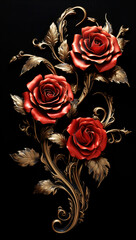 red roses, generative ai