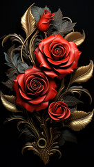 red roses, generative ai