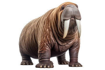 Fototapeta premium full bodied walrus isolated on a transparent background ,generative AI