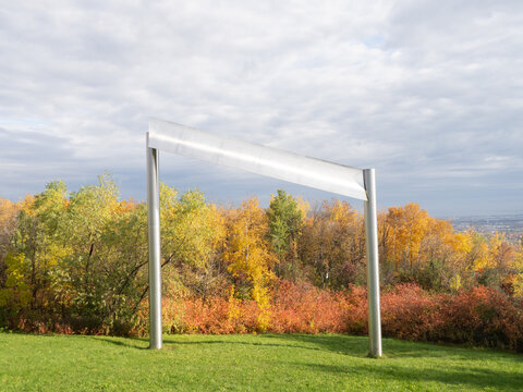 Modern Sculpture Called The Gate In A Park Overlooking Duluth, Minnesota