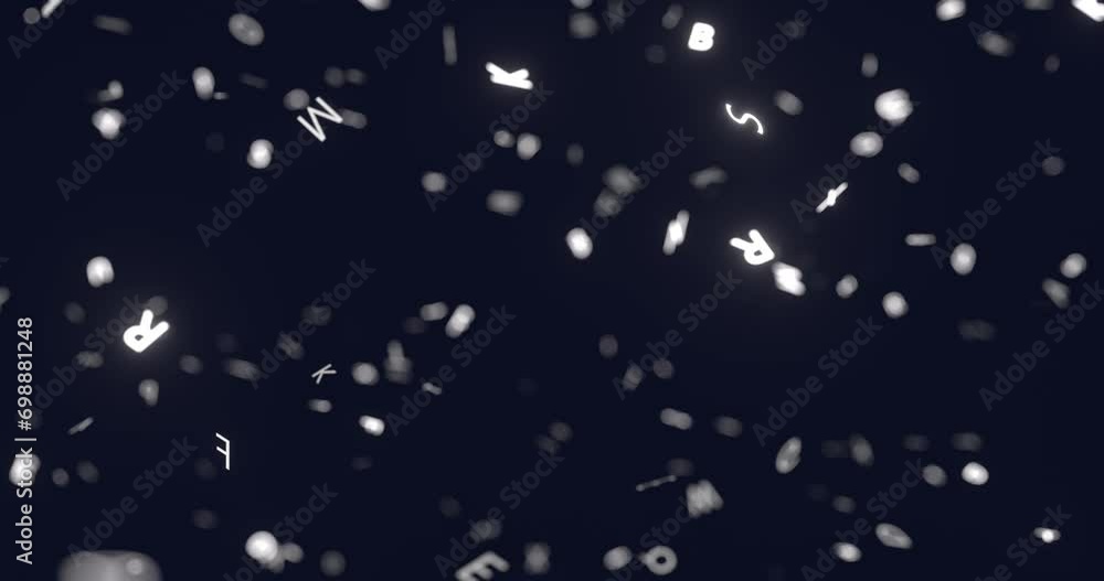 Aufkleber 4k Resolution Video: Idea Sign Appears Among the Flying Letters on a black background with Alpha Matte
