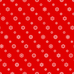 white snowflakes. vector seamless pattern. red winter repetitive background. fabric swatch. wrapping paper. greeting card. continuous design template