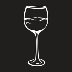 glass of wine on black