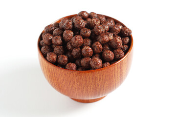 Bowl of chocolate cornflakes balls