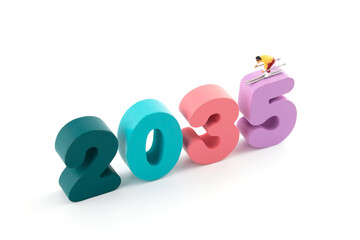 Miniature creative ski New Year's Eve 2035