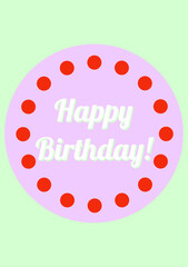 バースデーケーキのカード、ラベンダー