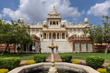 Architecture view of Jaswant Thada Cenotaph made with white marble in jodhpur built in 1899.