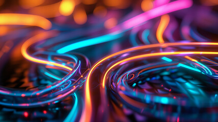 an abstract light flowing on a dark background 7