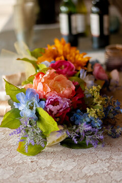 Alternative Wedding and Engagement Rings Staged with Accessories and Bouquets of Bright Color Wedding Color Palette 