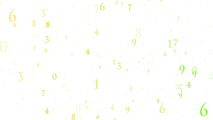 カラフルな浮かぶ数字、透過、アルファ、PNG、かわいい、フラット