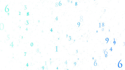 カラフルな浮かぶ数字、透過、アルファ、PNG、かわいい、フラット