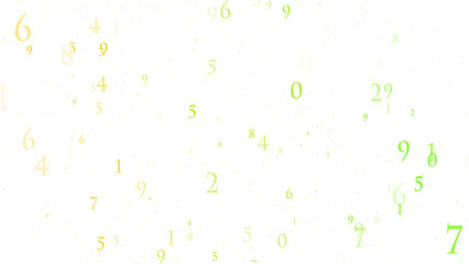 カラフルな浮かぶ数字、透過、アルファ、PNG、かわいい、フラット