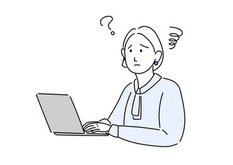 パソコンを使っている女性