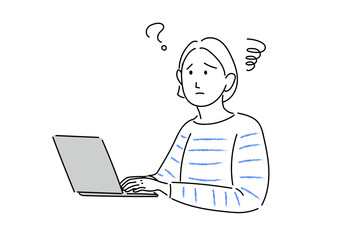 パソコンを使っている女性